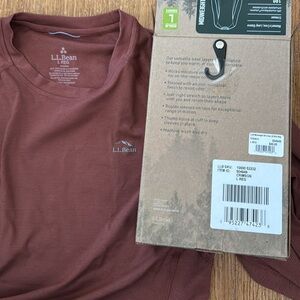 NEW L.L. Bean WOMEN Long Sleeve Base Layer LL SYNTHETIC POLYESTER STRETCH BRICK